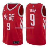 Maillot Houston Rockets Zhou Qi Ciudad 2017-18 9 Rojo