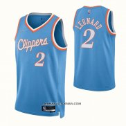 Maillot Los Angeles Clippers Kawhi Leonard NO 2 Ville 2021-22 Bleu