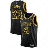 Maillot Los Angeles Lakers Lebron James Ciudad 2017-18 Noir