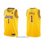 Maillot Los Angeles Lakers Trevor Ariza NO 1 75th Anniversary 2021-22 Jaune