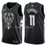 Maillot Milwaukee Bucks Brandon Jennings Statehombret 2017-18 11 Negro