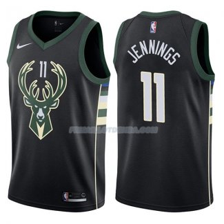 Maillot Milwaukee Bucks Brandon Jennings Statehombret 2017-18 11 Negro