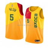 Maillot Milwaukee Bucks D. J. Wilson Ville 2018-19 Jaune