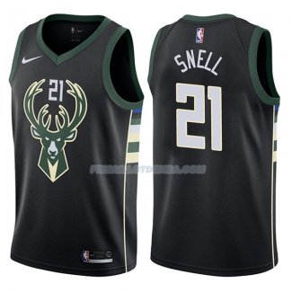 Maillot Milwaukee Bucks Tony Snell Statehombret 2017-18 21 Negro