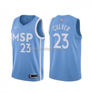 Maillot Minnesota Timberwolves Jarrett Culver Ville 2019-20 Bleu