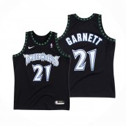 Maillot Minnesota Timberwolves Kevin Garnett NO 21 Classic Noir