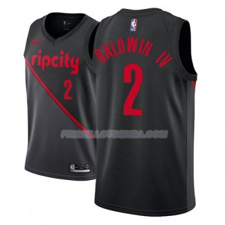 Maillot Portland Trail Blazers Wade Baldwin Iv Ciudad 2018-19 Noir