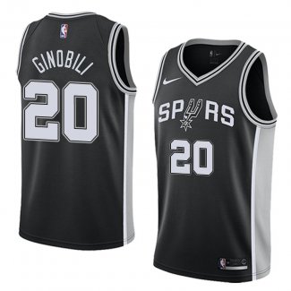 Maillot San Antonio Spurs Manu Ginobili Icon 2017-18 20 Noir