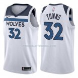 Maillot Basket Timberwolves Karl Anthony Towns 2017-18 32 Blanc