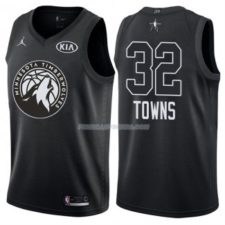 Maillot All Star 2018 Minnesota Timberwolves Karl-anthony Towns 32 Noir