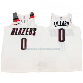 Maillot Basket Authentique Portland Trail Blazers Lillard 2017-18 0 Blanc