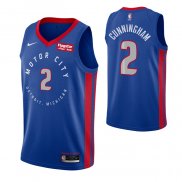 Maillot Detroit Pistons Cade Cunningham NO 2 Ville 2020-21 Bleu