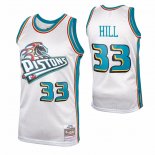 Maillot Detroit Pistons Grant Hill NO 33 Mitchell & Ness 1998-99 Blanc