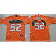 Enfants Maillot Basket NCAA Ray Lewis 52 Orange