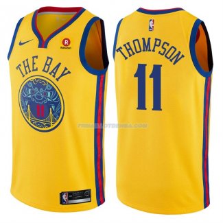 Maillot Golden State Warriors Klay Thompson Ville 11 Jaune