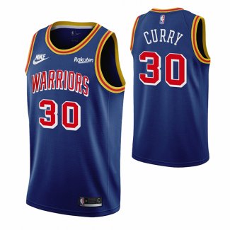 Maillot Golden State Warriors Stephen Curry NO 30 75th Anniversary Bleu