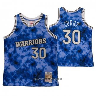 Maillot Golden State Warriors Stephen Curry No 30 Galaxy Bleu