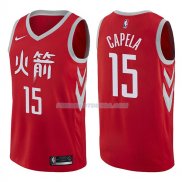 Maillot Houston Rockets Clint Capela Ciudad 2017-18 15 Rojo