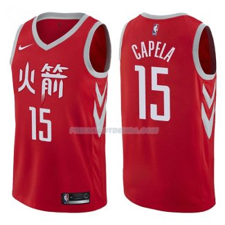 Maillot Houston Rockets Clint Capela Ciudad 2017-18 15 Rojo