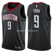 Maillot Houston Rockets Zhou Qi Statehombret 2017-18 9 Negro