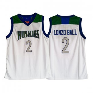 Maillot Basket Huskies Lonzo Ball 2 Blanc