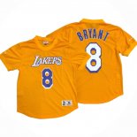Maillot Manche Courte Los Angeles Lakers Kobe Bryant NO 8 Jaune