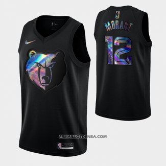 Maillot Memphis Grizzlies Ja Morant Iridescent Logo Noir