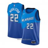 Maillot Milwaukee Bucks Khris Middleton Ville 2020-21 Bleu