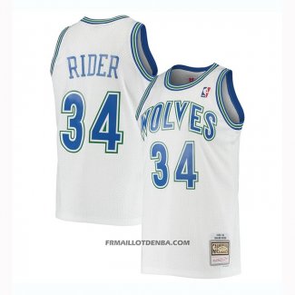 Maillot Minnesota Timberwolves Isaiah Rider Mitchell & Ness 1995-96 Blanc