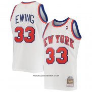 Maillot New York Knicks Patrick Ewing NO 33 Mitchell & Ness 1985-86 Blanc