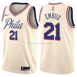 Maillot Philadelphia 76ers Joel Embiid Ville 21 Creme