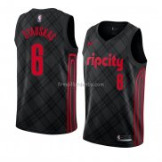 Maillot Portland Trail Blazers Nik Stauskas Ville 2018 Noir