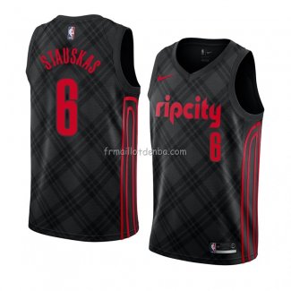 Maillot Portland Trail Blazers Nik Stauskas Ville 2018 Noir