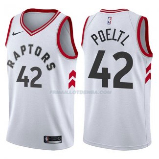 Maillot Toronto Raptors Jakob Poeltl Association 2017-18 42 Blancoo