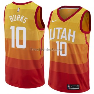 Maillot Utah Jazz Alec Burks Ville 2018 Jaune