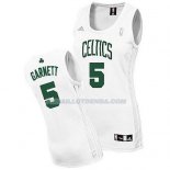 Femmes Maillot Basket Boston Celtics Garnett 5 Blanc