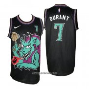 Maillot Brooklyn Nets Kevin Durant No 7 Swamp Dragon Noir