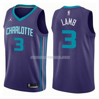 Maillot Charlotte Hornets Jeremy Lamb Statehombret 2017-18 3 Violeta