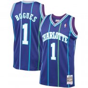 Maillot Charlotte Hornets Muggsy Bogues NO 1 Mitchell & Ness 1994-95 Volet