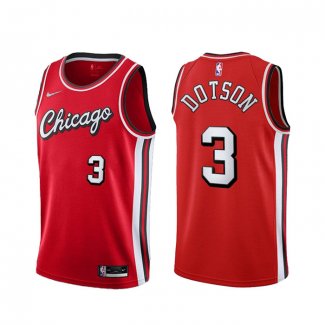 Maillot Chicago Bulls Devon Dotson NO 3 Ville 2021-22 Rouge