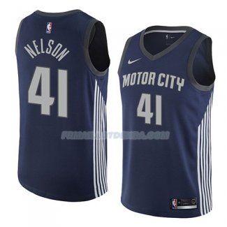 Maillot Detroit Pistons Jameer Nelson Ciudad 2018 Bleu