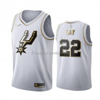 Maillot Golden Edition San Antonio Spurs Rudy Gay Blanc