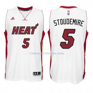 Maillot Basket Miami Heat Stoudemire 5 Blanco