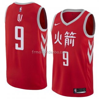 Maillot Houston Rockets Zhou Qi Ville 2018 Rouge