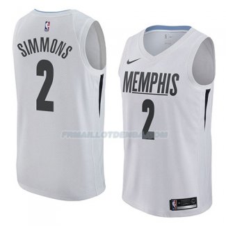 Maillot Memphis Grizzlies Kobi Simmons Ciudad 2018 Blanc