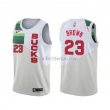 Maillot Milwaukee Bucks Sterling Brown Earned Blanc