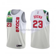 Maillot Milwaukee Bucks Sterling Brown Earned Blanc