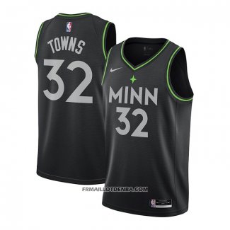 Maillot Minnesota Timberwolves Karl-Anthony Towns Ville 2020-21 Noir