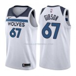 Maillot Minnesota Timberwolves Taj Gibson Association 2017-18 67 Blancoo