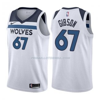 Maillot Minnesota Timberwolves Taj Gibson Association 2017-18 67 Blancoo